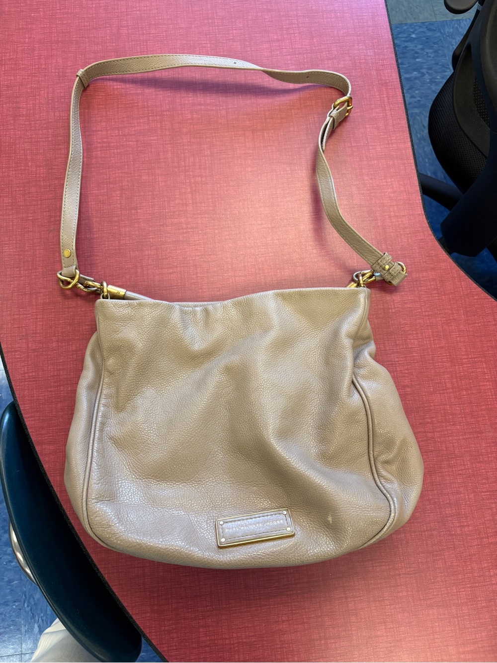 Marc Jacobs Taupe Leather Crossbody Shoulder Bag